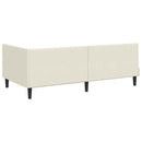 Hjørnesengramme med Madras Creme 90 x 190 cm Fløjl