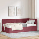 Hjørnesengramme med Madras med hovedgærde 2 pcs Grå Fløjl