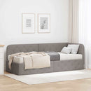 Hjørnesengramme Gråbrun 80 x 200 cm Stof