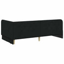 Hjørnesengramme Sort 90 x 200 cm Stof