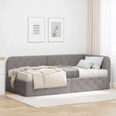 Hjørnesengramme Gråbrun 90 x 200 cm Stof