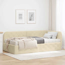 Hjørnesengramme Creme 90 x 200 cm Stof