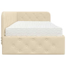 Hjørnesengramme Creme 90 x 200 cm Stof