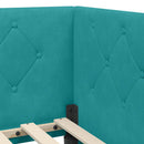 Hjørnesengramme Turkis 80 x 200 cm Fløjl