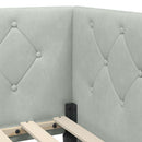 Hjørnesengramme Lysegrå 100 x 200 cm Fløjl