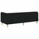 Hjørnesengramme Sort 80 x 200 cm Stof