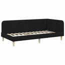 Hjørnesengramme Sort 90 x 190 cm Stof