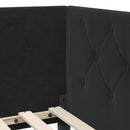 Hjørnesengramme Sort 80 x 200 cm Fløjl