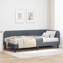 Hjørnesengramme Mørkegrå 100 x 200 cm Fløjl
