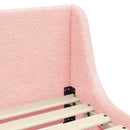 Børnesengestel med hovedgærde Lyserød 80 x 200 cm Bouclé