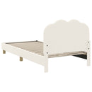 Børnesengestel med hovedgærde Cremefarvet 90 x 200 cm Bouclé