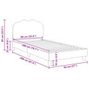 Børnesengestel med hovedgærde Cremefarvet 90 x 200 cm Bouclé
