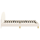 Børnesengestel med hovedgærde Cremefarvet 90 x 190 cm Bouclé