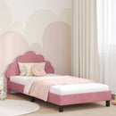 Børnesengestel med hovedgærde Lyserød 90 x 190 cm Fløjl