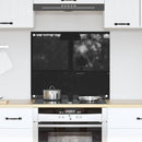 Køkkenbacksplash Sort 70 x 60 cm hærdet glas