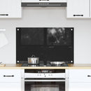 Køkkenbacksplash Sort 80 x 50 cm hærdet glas