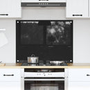 Køkkenbacksplash Sort 80 x 60 cm hærdet glas