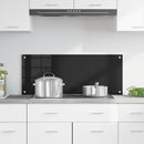 Køkkenbacksplash Sort 100 x 40 cm hærdet glas
