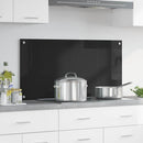 Køkkenbacksplash Sort 100 x 50 cm hærdet glas
