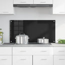 Køkkenbacksplash Sort 100 x 50 cm hærdet glas
