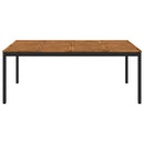 Havemiddagstabel Naturfarvet og sort 196 x 100,5 x 75 cm