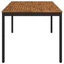 Havemiddagstabel Naturfarvet og sort 196 x 100,5 x 75 cm