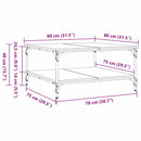 Sofabord Sort eg 80 x 80 x 40 cm Konstrueret træ