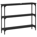 Konsolbord med hylde Sort eg 100 x 22,5 x 75 cm Konstrueret træ