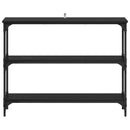 Konsolbord med hylde Sort eg 100 x 22,5 x 75 cm Konstrueret træ