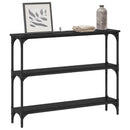 Konsolbord med hylde Sort eg 100 x 22,5 x 75 cm Konstrueret træ