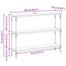 Konsolbord Sort eg 100 x 22,5 x 75 cm Konstrueret træ