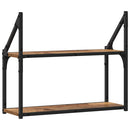 Væghylde med hylde Gammelt træ 60 x 21 x 51 cm Konstrueret træ