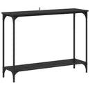 Konsolbord med hylde Sort eg 101 x 30.5 x 75 cm Konstrueret træ