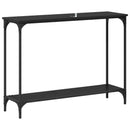 Konsolbord med hylde Sort eg 101 x 30.5 x 75 cm Konstrueret træ