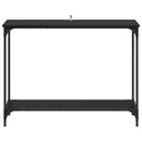 Konsolbord med hylde Sort eg 101 x 30.5 x 75 cm Konstrueret træ