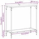 Konsolbord artisan eg 75 x 30.5 x 75 cm Konstrueret træ