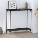 Konsolbord med hylde Sort eg 75 x 30.5 x 75 cm Konstrueret træ