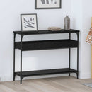 Konsolbord med hylde Sort eg 100 x 29 x 75 cm Konstrueret træ