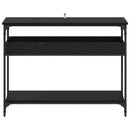 Konsolbord med hylde Sort eg 100 x 29 x 75 cm Konstrueret træ