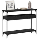 Konsolbord med hylde Sort eg 100 x 29 x 75 cm Konstrueret træ