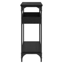 Konsolbord med hylde Sort eg 100 x 29 x 75 cm Konstrueret træ