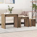 Sofabord 3 pcs Artisan Egetræ Konstrueret træ