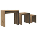 Sofabord 3 pcs Artisan Egetræ Konstrueret træ