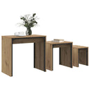 Sofabord 3 pcs Artisan Egetræ Konstrueret træ