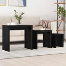 Sofabord 3 pcs Sort eg Konstrueret træ