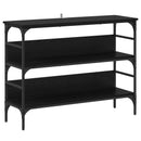 Konsolbord med hylde Sort eg 100 x 32 x 75 cm Konstrueret træ