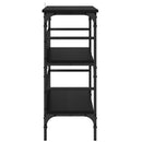 Konsolbord med hylde Sort eg 100 x 32 x 75 cm Konstrueret træ