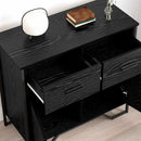 Sideboard med skuffe Sort eg 79,5 x 35,5 x 74,5 cm
