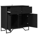 Sideboard med skuffe Sort eg 79,5 x 35,5 x 74,5 cm