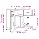 Sideboard med skuffe Sort eg 79,5 x 35,5 x 74,5 cm